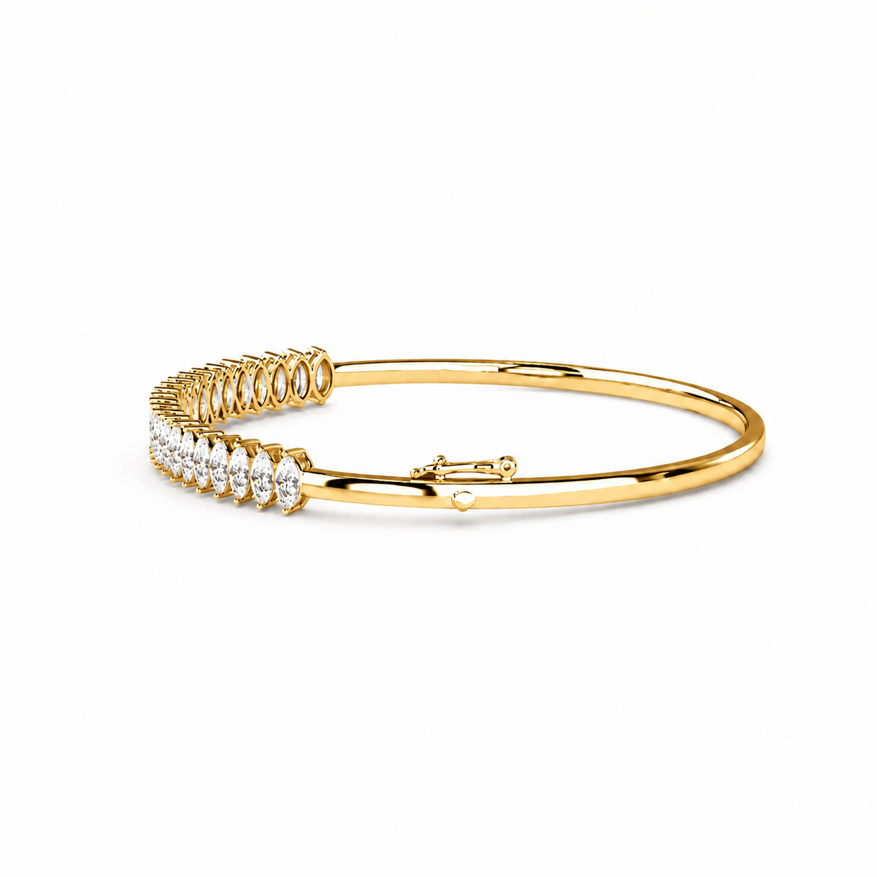 Marquise Lab Diamond Half Tennis Bangle bracelet