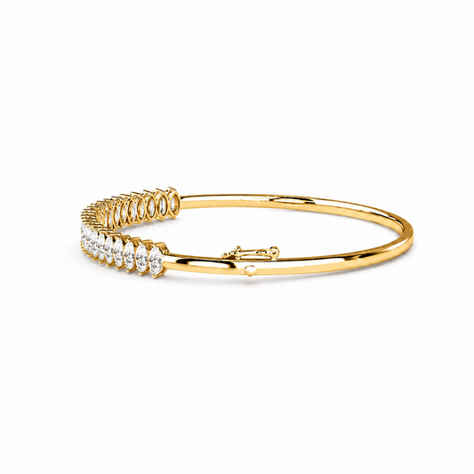 Marquise Lab Diamond Half Tennis Bangle bracelet
