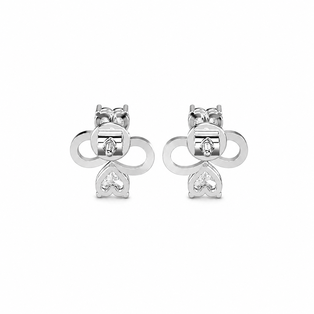 Heart Shape Diamond Infinity Studs