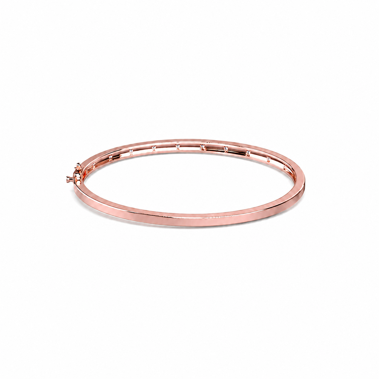 Flush Set Lab Diamond Openable Bangle Bracelet