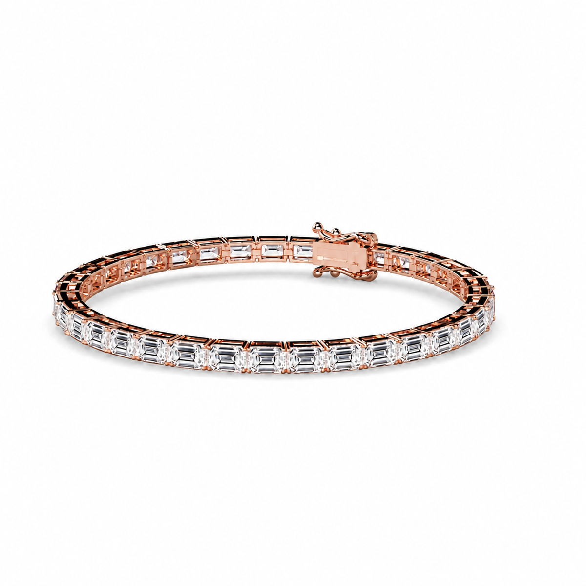 Emerald cut lab Diamond Tennis Bracelet