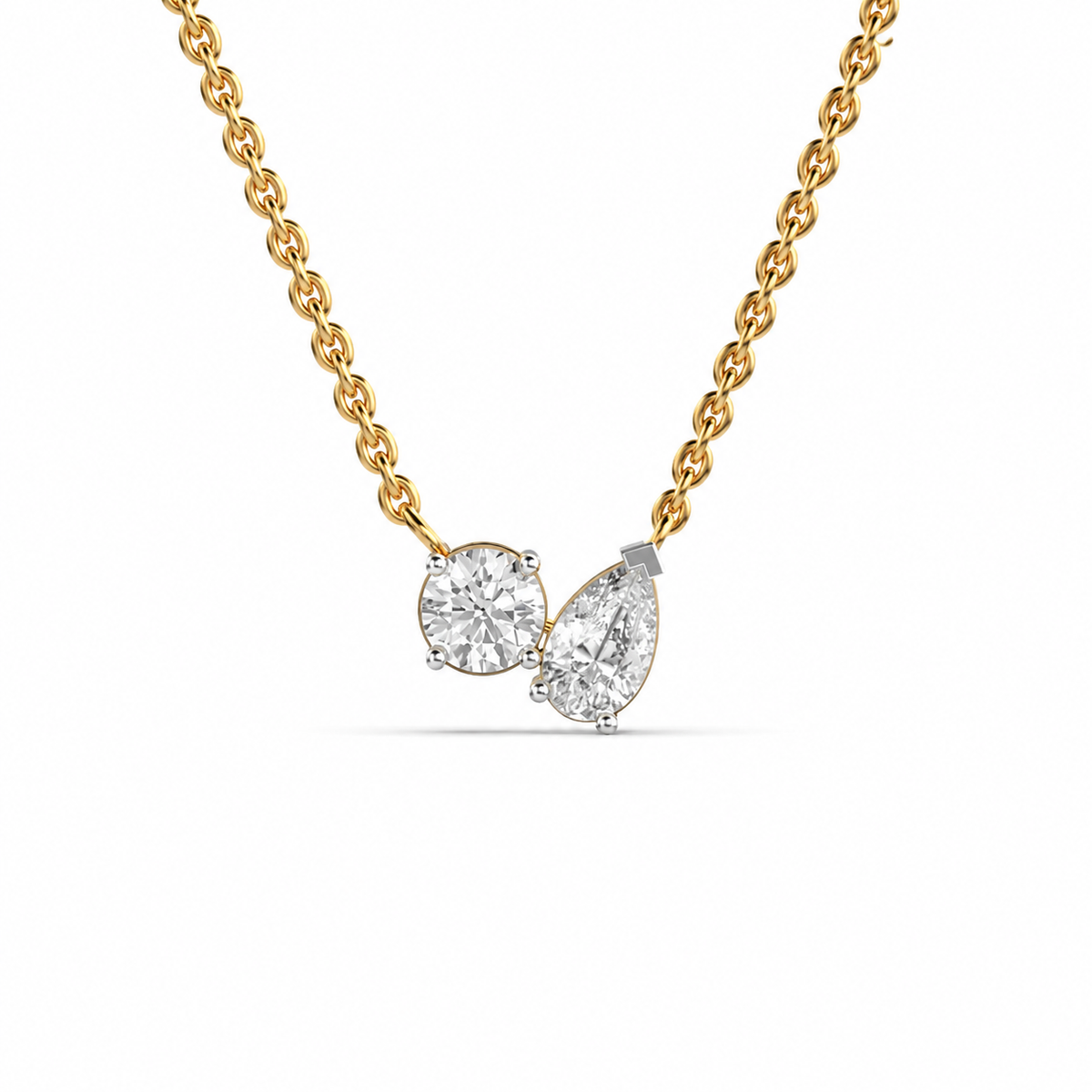 Glistening Toi Et Moi Pendant (With Chain)
