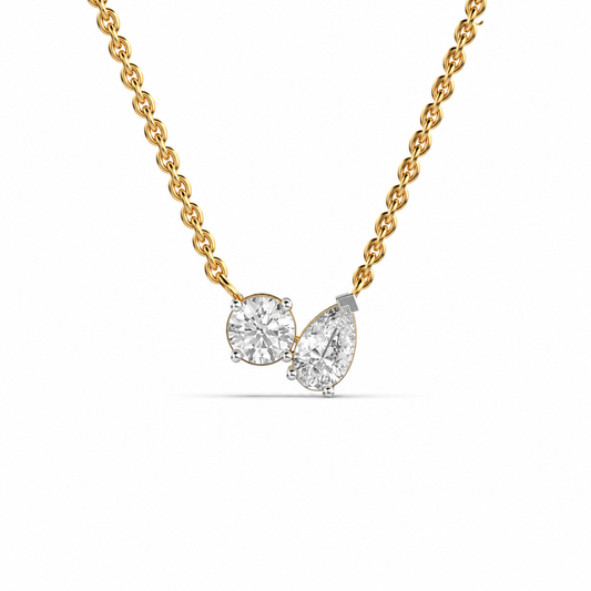 Glistening Toi Et Moi Pendant (With Chain)