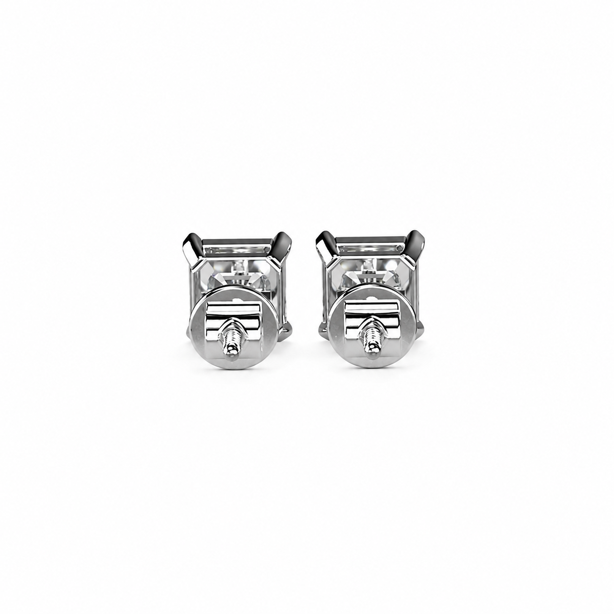 Asscher Cut Diamond Stud Earrings