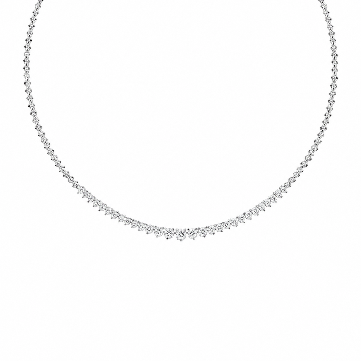 Graduated Line Diamond Necklace