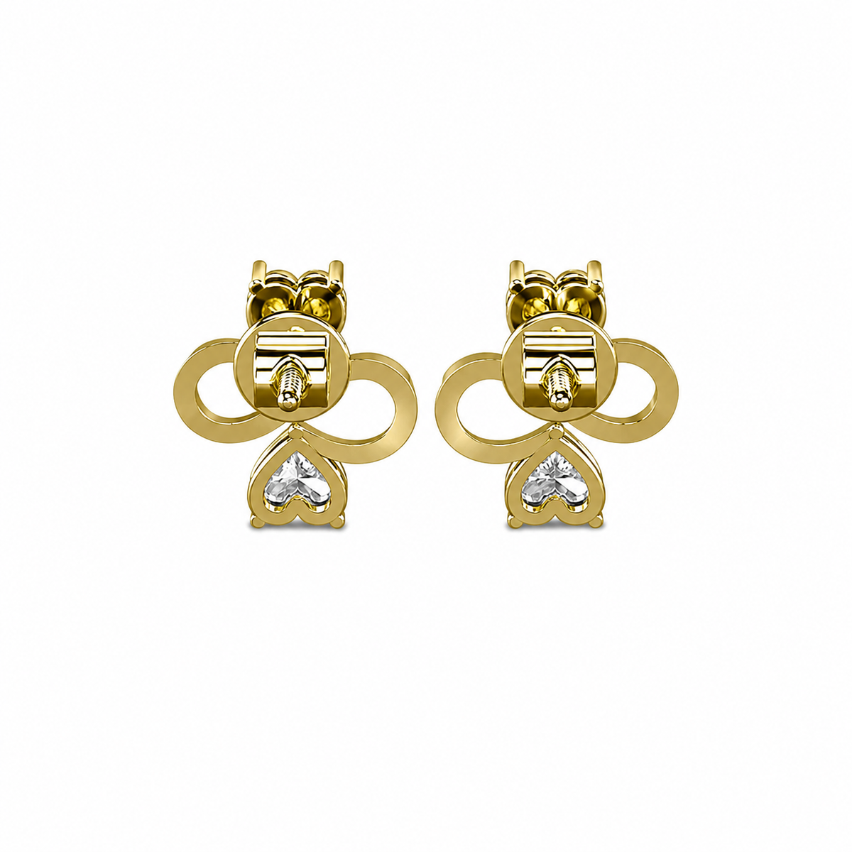Heart Shape Diamond Infinity Studs