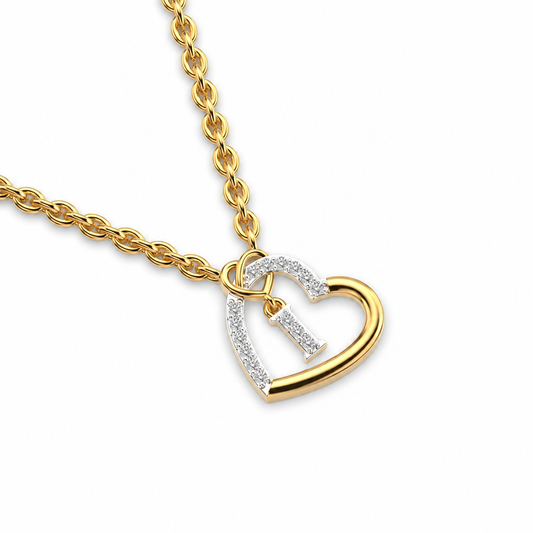 Key and Heart Diamond Necklace