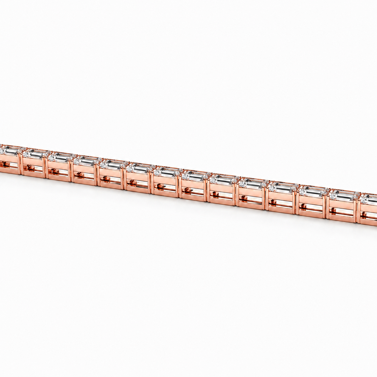 Emerald cut lab Diamond Tennis Bracelet