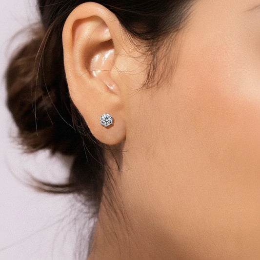 1 Carat Round Solitaire Stud