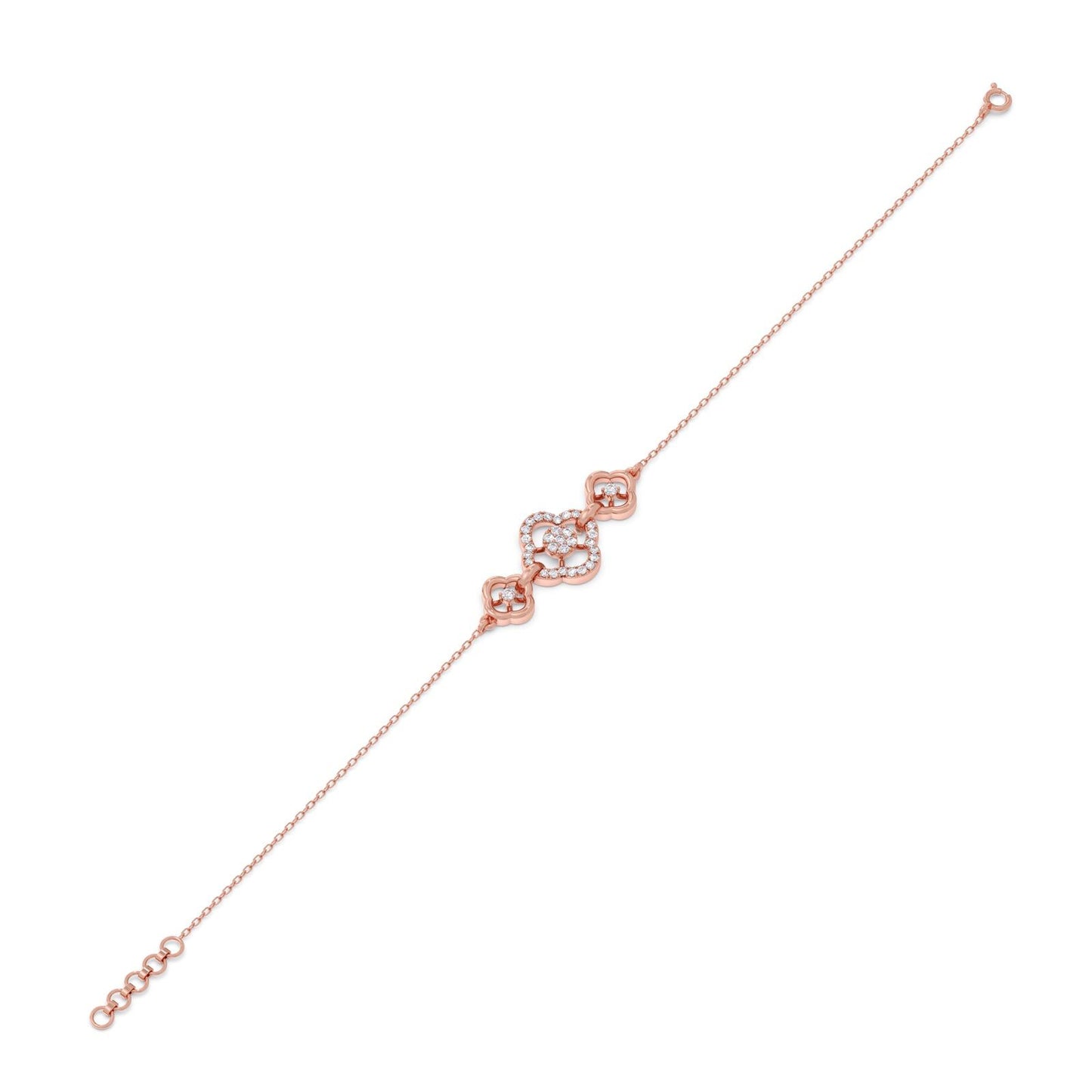 Clover Bloom Round Diamond Bracelet
