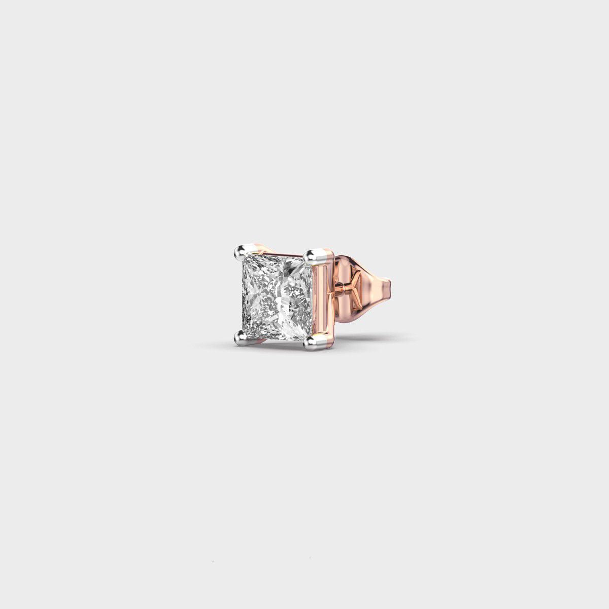 Statement Princess Cut Diamond Stud