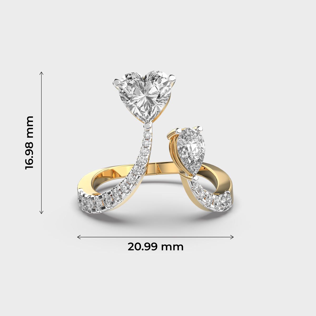 Rising Heart Diamond Ring - View 5