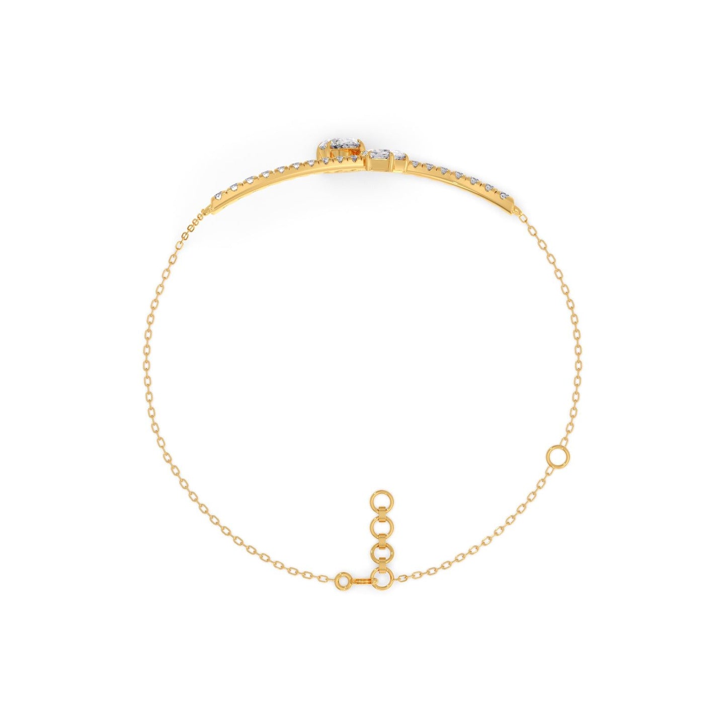 Hexa Oval Diamond Chain Bracelet