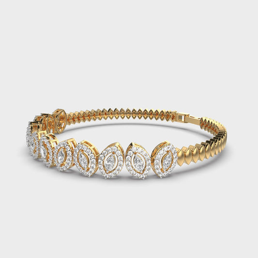 Calathea Round and Marquise Diamond Bracelet
