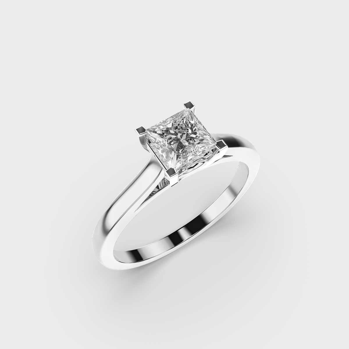 Princess Cut Solitaire Diamond Ring - View 12