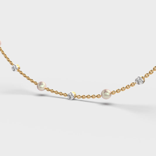 Elegant Pearl and Diamond Necklace