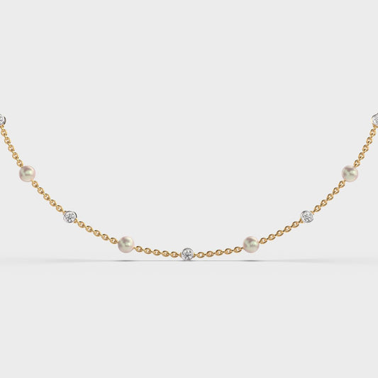 Elegant Pearl and Diamond Necklace