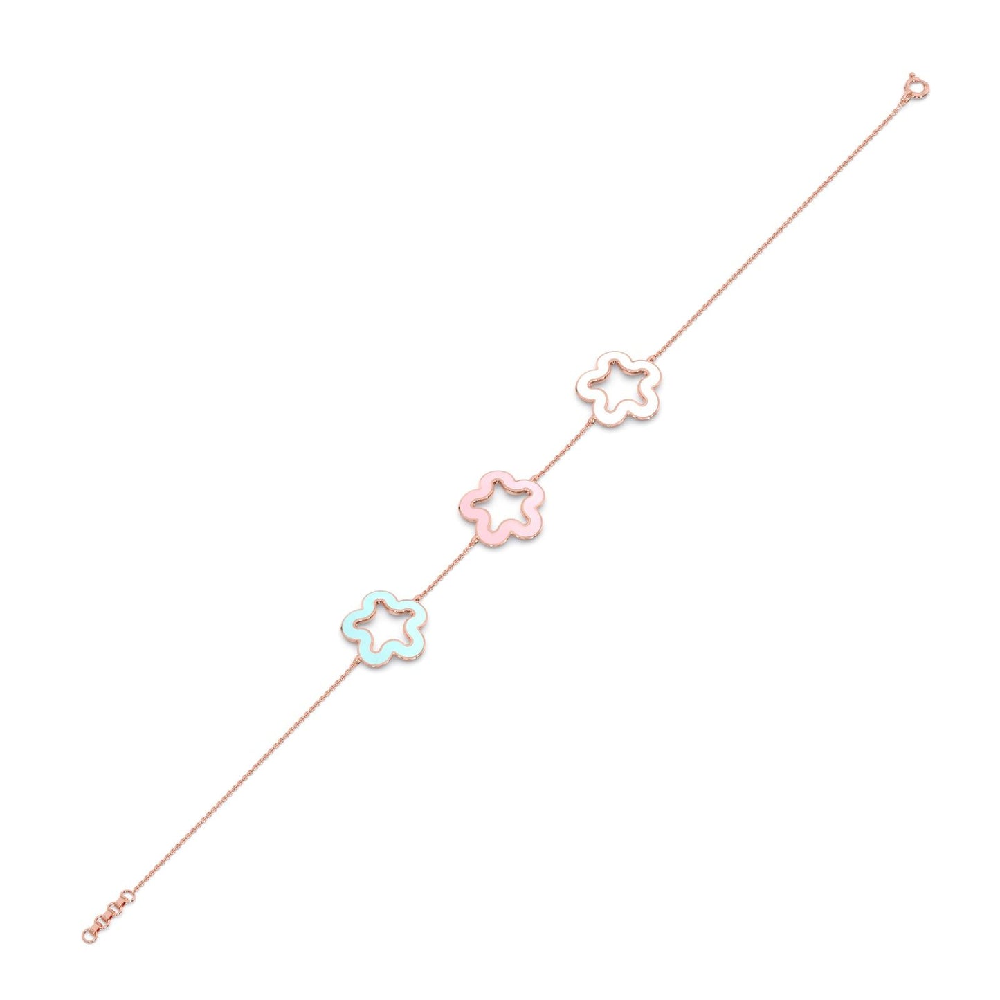 Pastel Floral Plain Gold Chain Bracelet