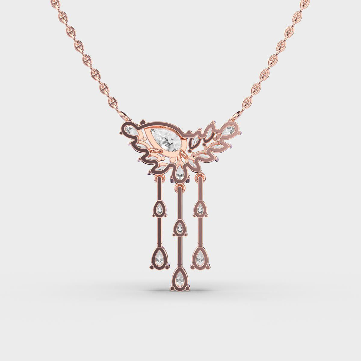 Mayura Pear Cut Diamond Necklace 