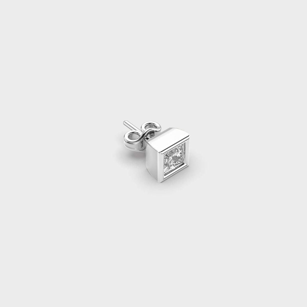 Square Rimmed Regal Diamond Stud For Men