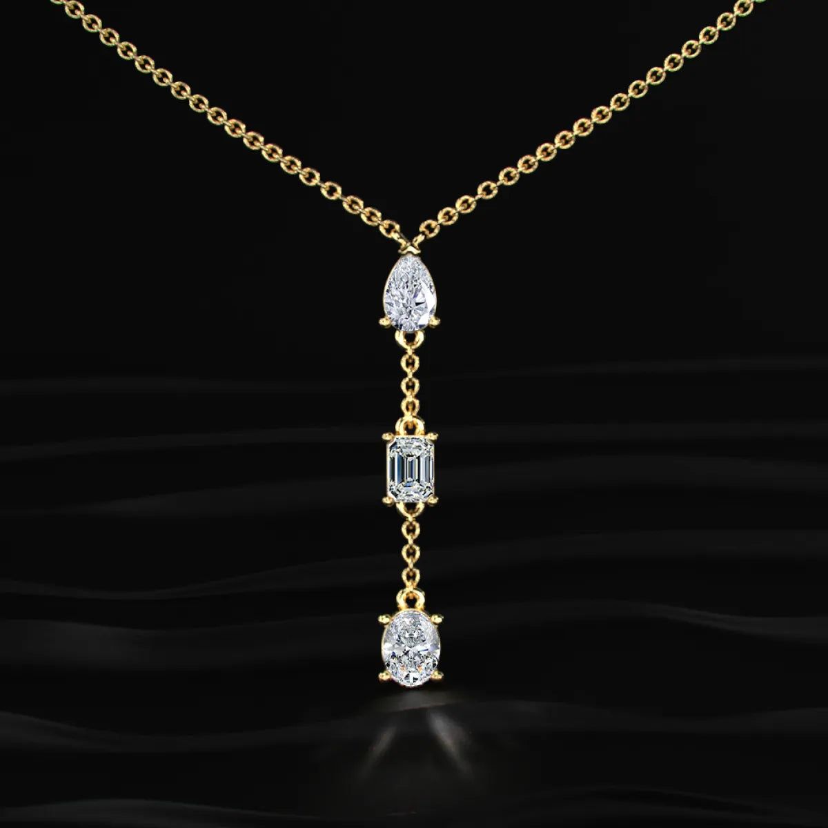 3 Diamond Drop Necklace