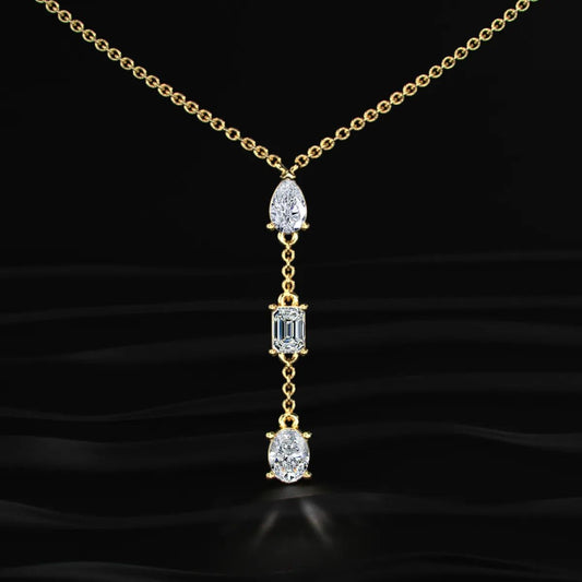 3 Diamond Drop Necklace
