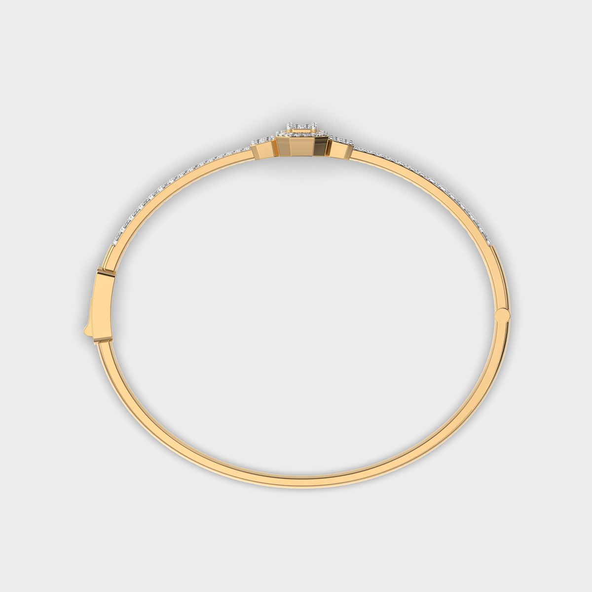 Minimalist Club Floral Diamond Bangle
