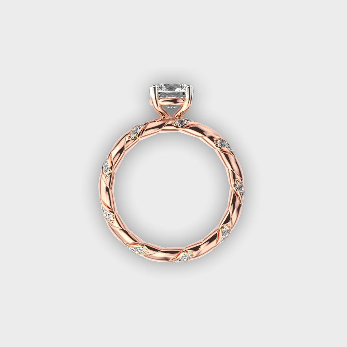 Double Stack Round Diamond Ring - View 4
