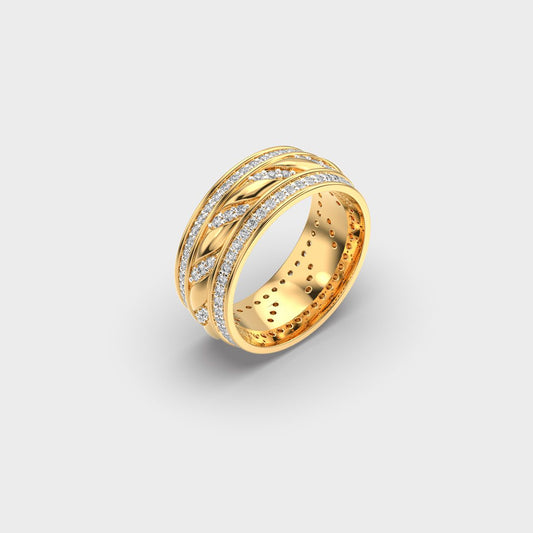 Twisted Rope Pave Diamond Band Ring - View 12