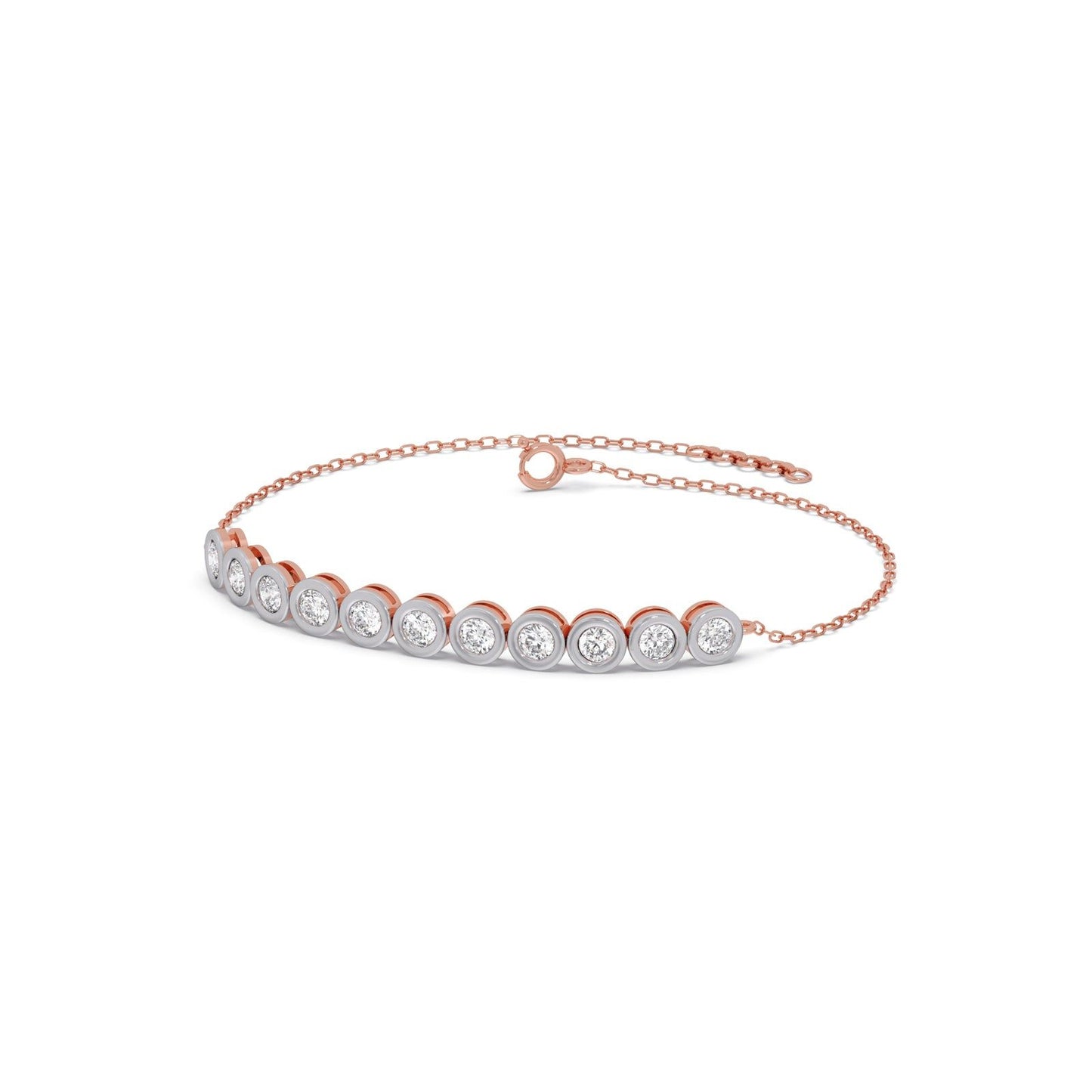 Linear Round Diamond Chain Bracelet
