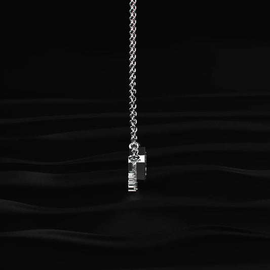 Emerald Shape Diamond Half Halo Necklace