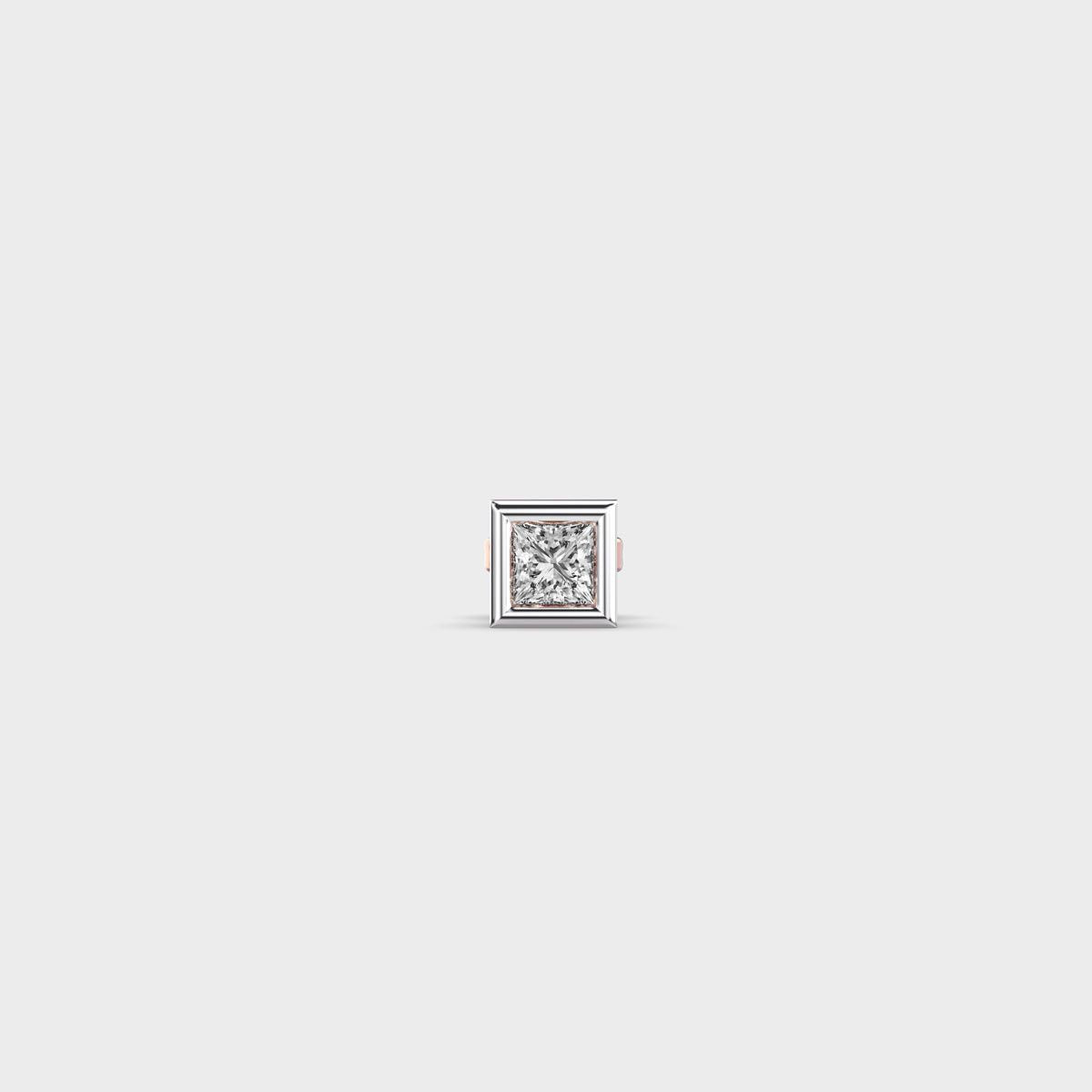 Shimmering Squared Princess Cut Diamond Stud For Men