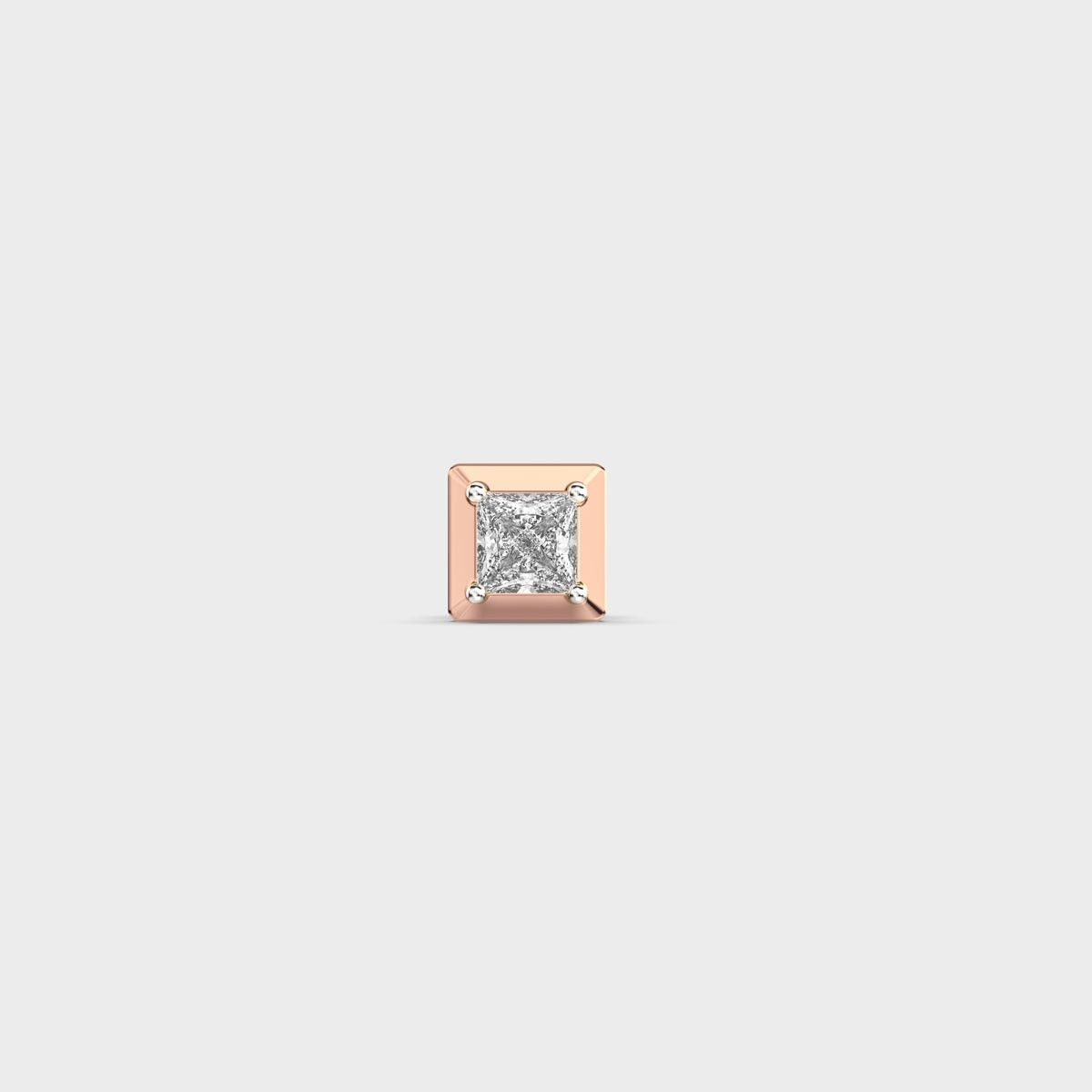 Bright Aegis Princess Cut Diamond Stud For Men