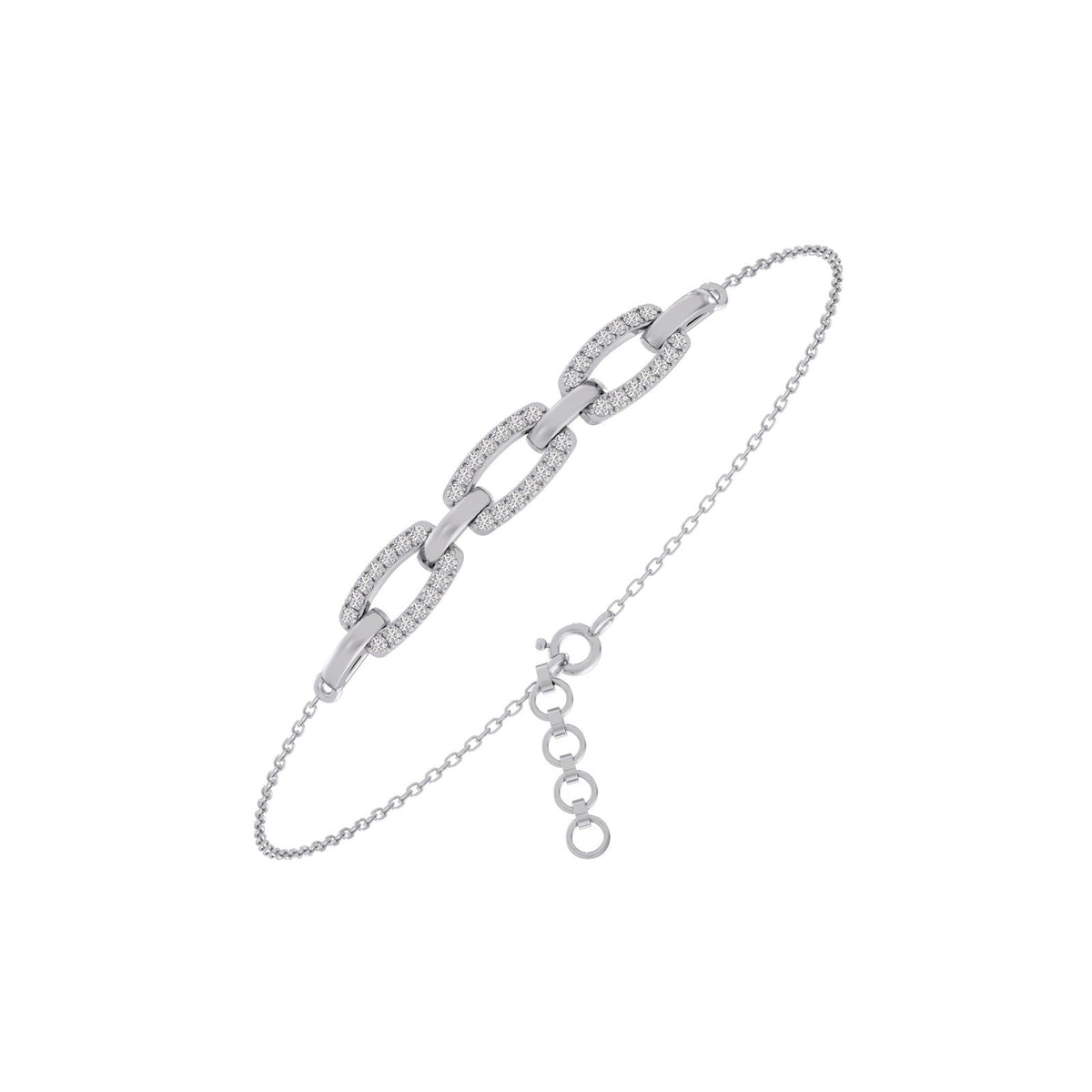 Golden Interlink Diamond Bracelet