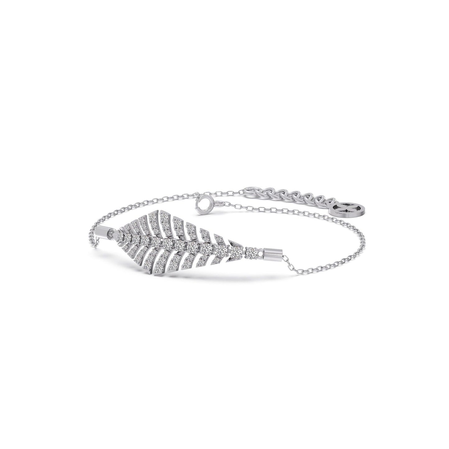 Gilded Fern Diamond Chain Bracelet