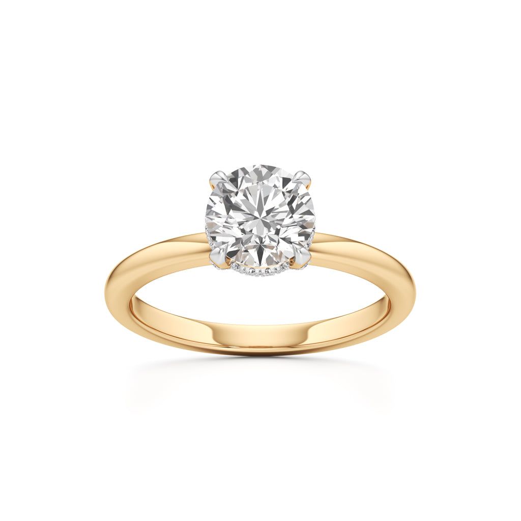 Elevated Diamond  Set Solitaire Ring