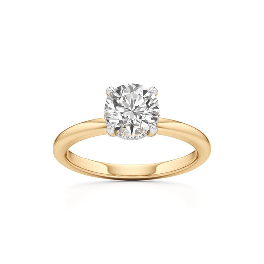 Elevated Diamond  Set Solitaire Ring