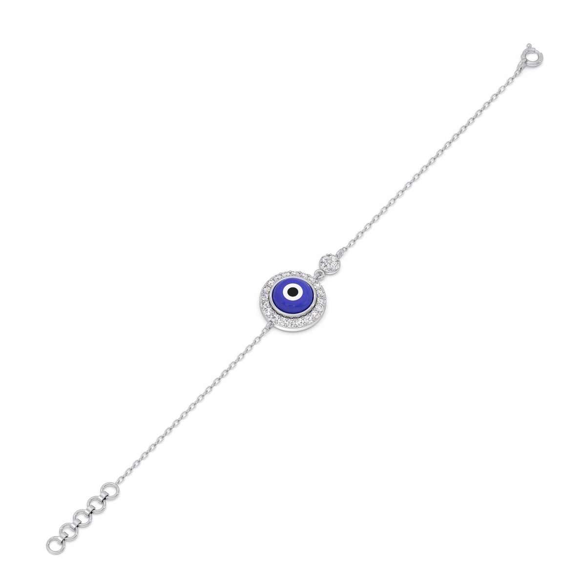 Halo Evil-Eye Diamond Chain Bracelet