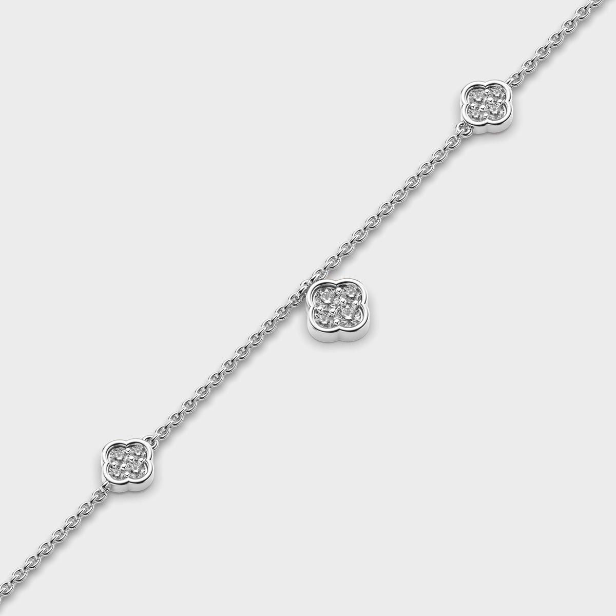 Cubic Clover Diamond Bracelet