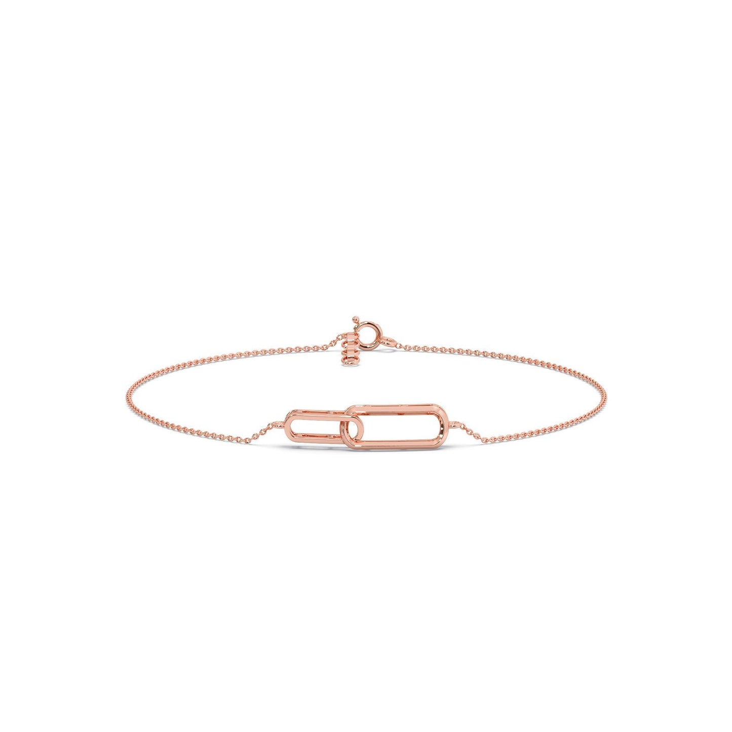 Dual Link Plain Gold Chain Bracelet