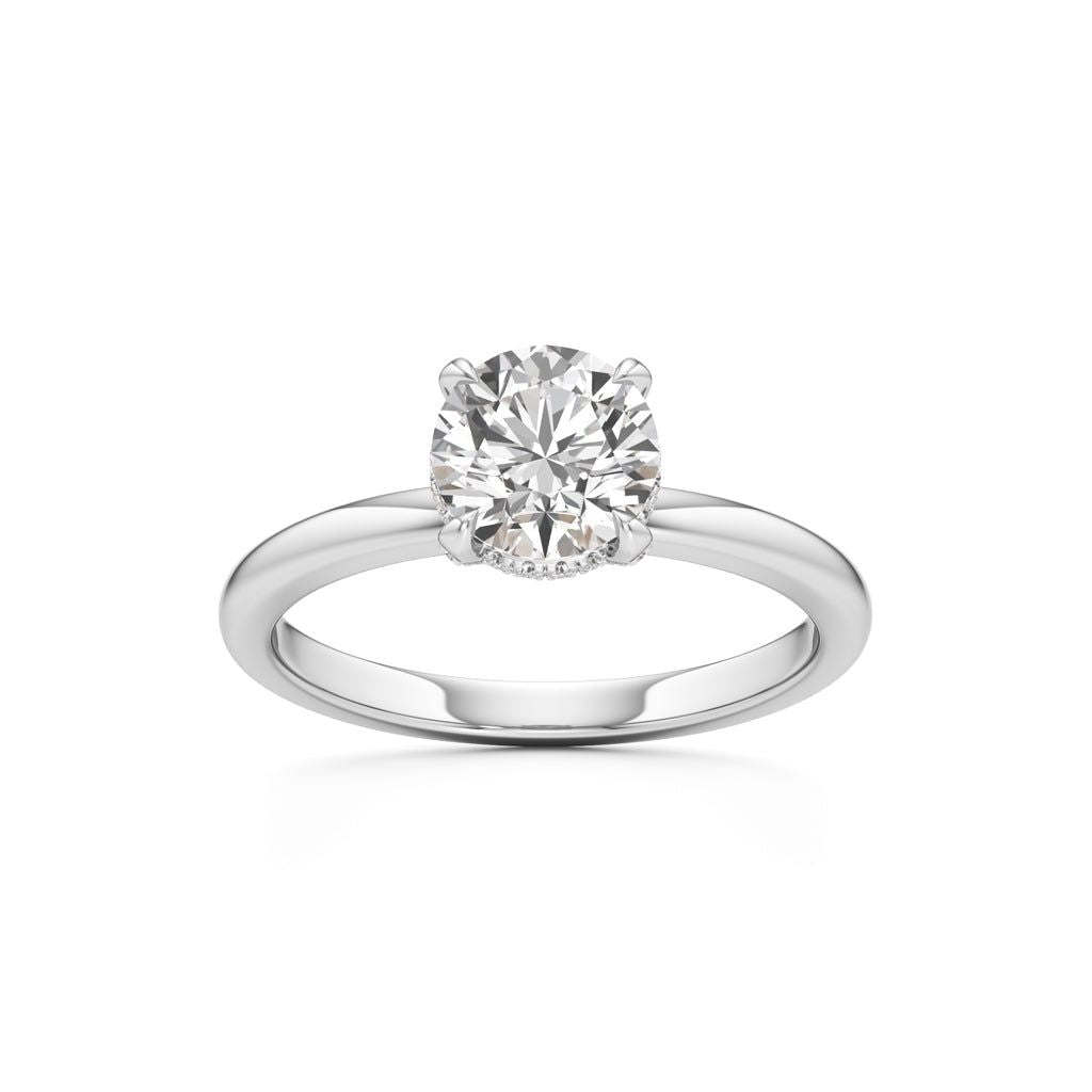 Elevated Diamond  Set Solitaire Ring