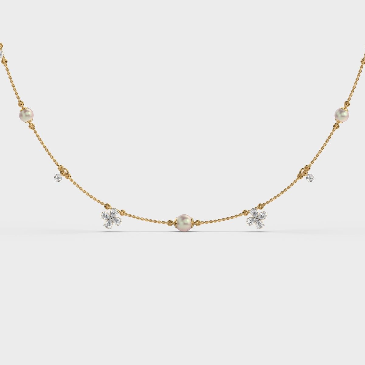 Mixed Diamond Layer Necklace