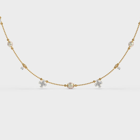 Mixed Diamond Layer Necklace