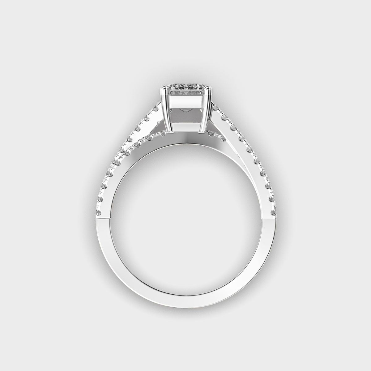 Elvira Emerald Cut Diamond Ring - View 28