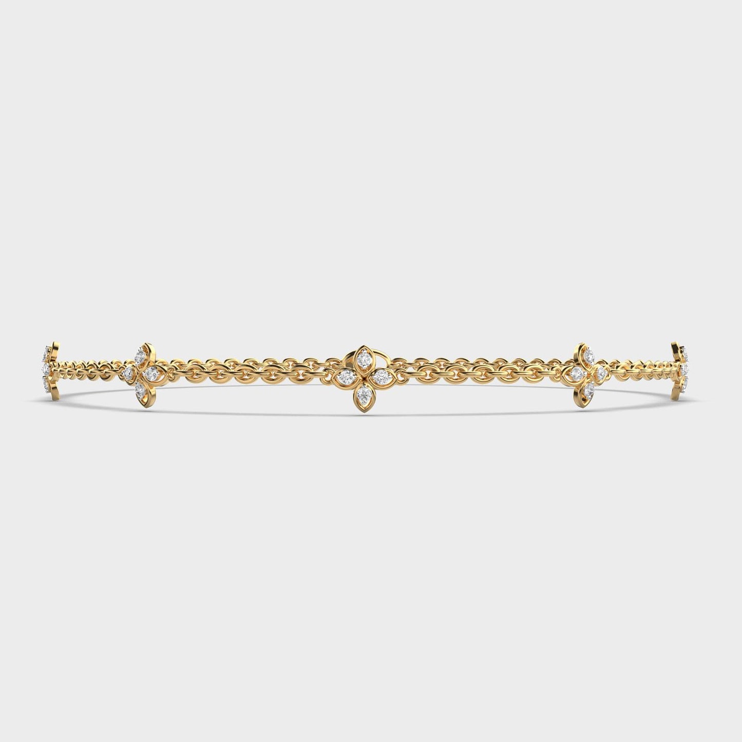 Soft Weave Flower Diamond Bracelet