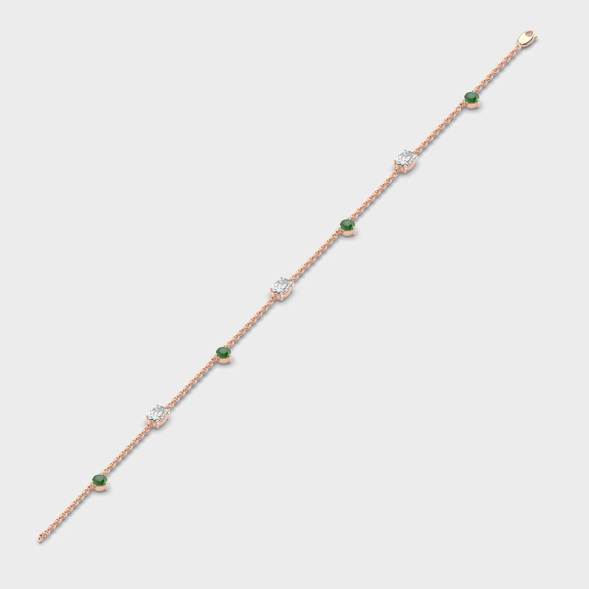 Minimal Artemis Green Dot Stone Diamond Bracelet