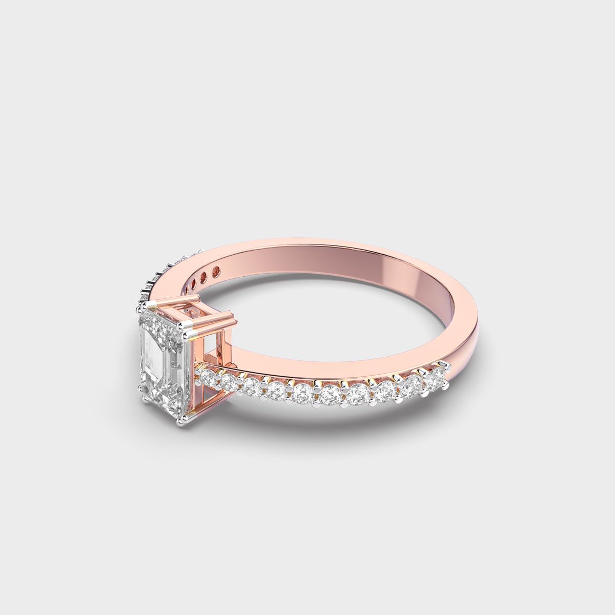 Emerald Diamond Pave Band Ring - View 7