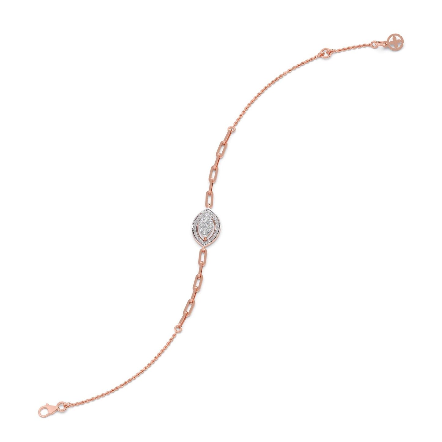 Cathedral Halo Marquise Chain Bracelet