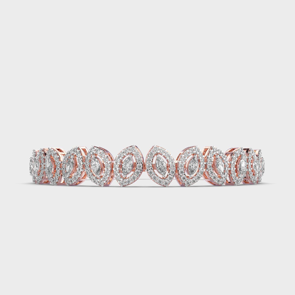 Calathea Round and Marquise Diamond Bracelet