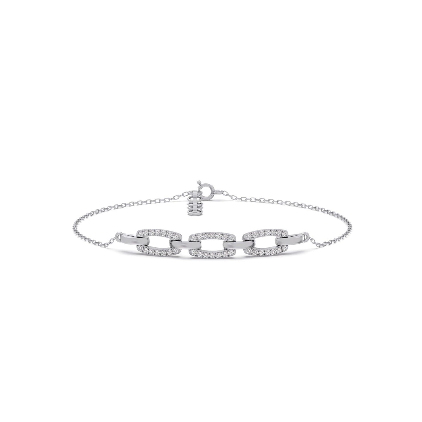 Golden Interlink Diamond Bracelet